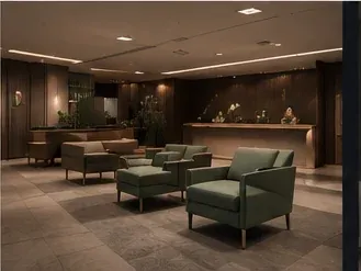 Ledersessel in einer Hotellobby